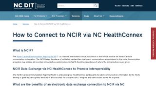 
                            6. How to Connect to NCIR via NC HealthConnex | NC Health ...