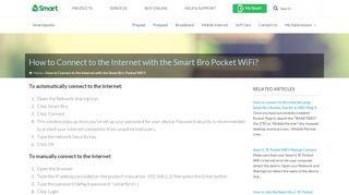 
                            1. How to Connect to the Internet with the Smart Bro …