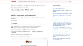 
                            9. How to connect to WiFi at LPU - Quora
