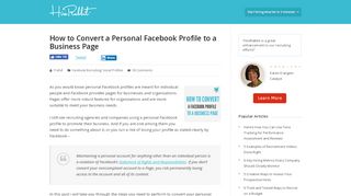 
                            9. How to Convert a Personal Facebook Profile to a Business Page