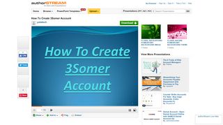 
                            9. How to Create 3Somer Account |authorSTREAM