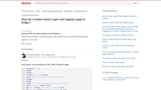 
                            4. How to create a basic login and register page in HTML - Quora
