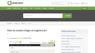 
                            9. How to create a login at registro.br? – Support | One.com