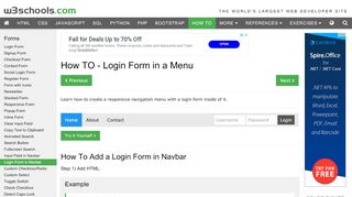 
                            9. How To Create a Login Form in Navbar - W3Schools