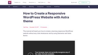 
                            7. How to Create a Responsive WordPress Website with Astra theme