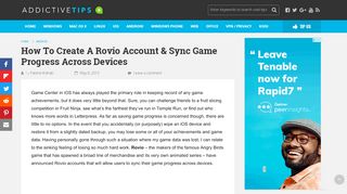 
                            4. How To Create A Rovio Account & Sync Game Progress Across ...