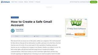 
                            6. How to Create a Safe Gmail Account - lifehack.org