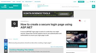 
                            1. How to create a secure login page using ASP.NET