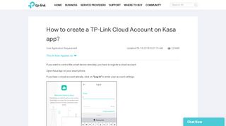 
                            2. How to create a TP-Link Cloud Account on Kasa app? | TP-Link