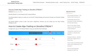 
                            11. How to Create Algo Trading on Zerodha STREAK
