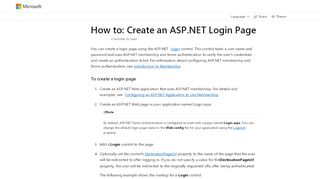 
                            2. How to: Create an ASP.NET Login Page - MSDN - Microsoft