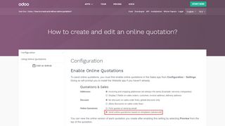
                            4. How to create and edit an online quotation? — Odoo 10.0 ...