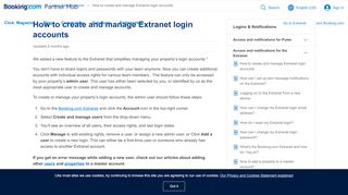 
                            3. How to create and manage Extranet login accounts | Booking.com