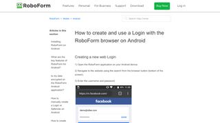 
                            4. How to create and use a Login with the RoboForm browser on Android ...