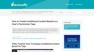 
                            9. How to Create Conditional Content Based on a User's Permission Tags