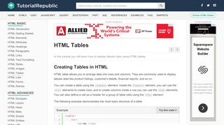 
                            8. How to Create HTML Tables - Tutorial Republic
