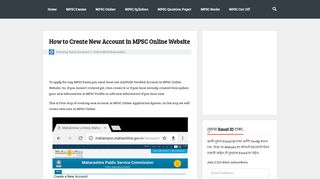 
                            3. How to Create New Account in MPSC Online Website