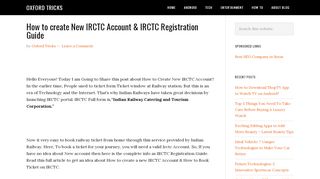 
                            6. How to create New IRCTC Account & IRCTC Registration Guide