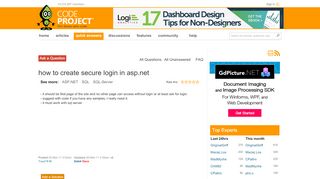 
                            6. how to create secure login in asp.net - CodeProject