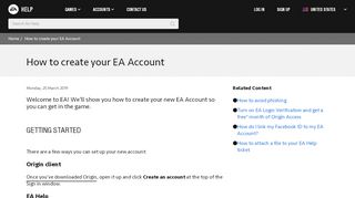 
                            5. How to create your EA Account - EA Help: Official Support