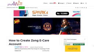 
                            7. How to Create Zong E-Care Account - PhoneWorld