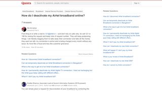 
                            8. How to deactivate my Airtel broadband online - Quora