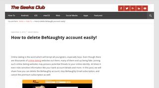 
                            8. How To Delete Your Account From BeNaughty …