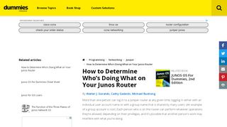 
                            5. How to Determine Who's Doing What on Your Junos Router - dummies