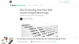 
                            6. How To Develop Your First Web Crawler Using Python Scrapy