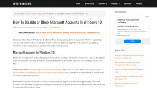 
                            2. How To Disable or Block Microsoft Accounts In Windows 10