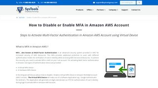 
                            7. How to Disable or Enable MFA in Amazon AWS Account - SysTools