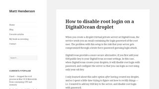 
                            2. How to disable root login on a DigitalOcean droplet – Matt ...