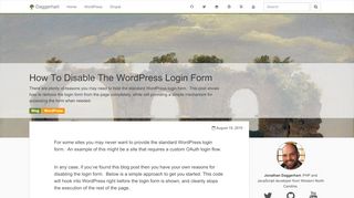 
                            1. How To Disable The WordPress Login Form - …