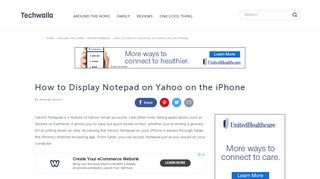 
                            2. How to Display Notepad on Yahoo on the iPhone | Techwalla.com
