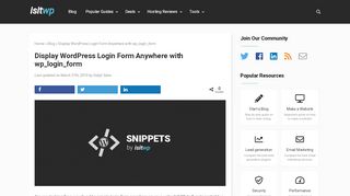 
                            4. How to Display wordpress login form anywhere with wp_login_form ...