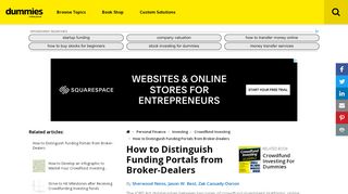 
                            3. How to Distinguish Funding Portals from Broker-Dealers - dummies