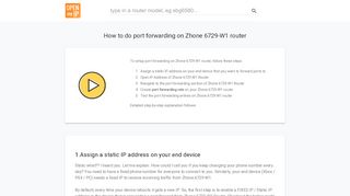 
                            7. How to do port forwarding on Zhone 6729-W1 …