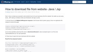 
                            8. How to download file from website- Java / Jsp – Mkyong.com