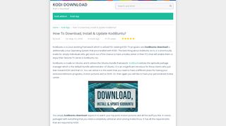 
                            5. How To Download, Install & Update KodiBuntu?