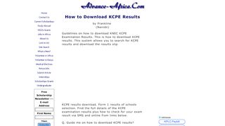 
                            9. How to Download KCPE Results - Advance Africa