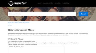 
                            9. How to Download Music – Napster Help