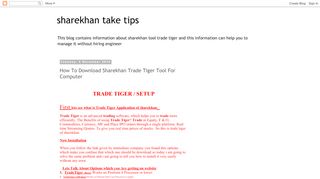 
                            8. How To Download Sharekhan Trade Tiger Tool For Computer