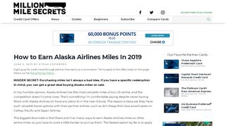 
                            8. How to Earn Alaska Airlines Miles In 2019 | Million Mile Secrets