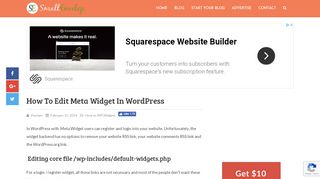 
                            4. How To Edit Meta Widget In WordPress - SmallEnvelop