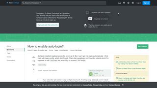 
                            3. How to enable auto-login? - Raspberry Pi Stack Exchange