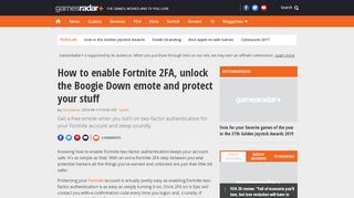 
                            1. How to enable Fortnite 2FA and unlock the Boogie Down emote