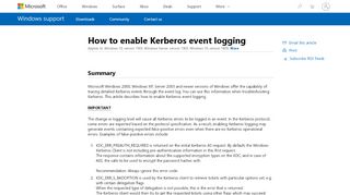 
                            5. How to enable Kerberos event logging - support.microsoft.com