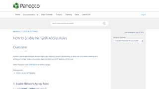
                            2. How to Enable Network Access Rules - Panopto Support