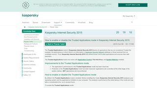 
                            2. How to enable or disable the Trusted Applications mode in Kaspersky ...