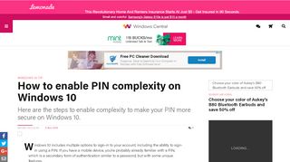 
                            2. How to enable PIN complexity on Windows 10 | Windows ...